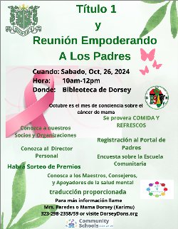 Parent Empowerment Meeting Flyer spanish